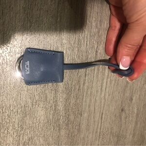 TUMI Slate Blue/grey Leather Key Holder/ fob